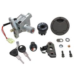 CONTACTEUR A CLE SCOOT ADAPTABLE MBK 50 NITRO 2003+-YAMAHA 50 AEROX 2003+ (3 FILS) (AVEC SERRURE DE SELLE + BOUCHON ESSENCE) -QU