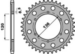Standard C45 Steel Rear Sprocket 4324 - 428