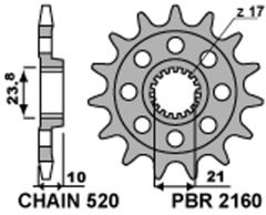 Steel Standard Front Sprocket 2160 - 520