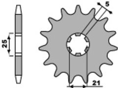 Steel Standard Front Sprocket 569 - 520