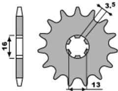 standard steel 415 - 420 16 teeth