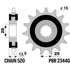 anti-noise steel 2344 - 520 15 teeth