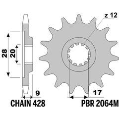 standard steel - 428 14 teeth
