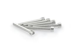 In geanodiseerd aluminium zilver blister 6 allen schroeven M6x50mm