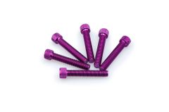 In lila eloxiertem Aluminium Blister 6 Schrauben Allen M8x45mm