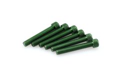 In eloxiertem grünen Aluminium Blister 6 Schrauben Allen M8x50mm