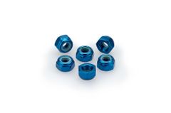In blau eloxiertem Aluminium Blister 6 M5-Mutter