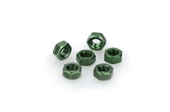 In grün eloxiertem Aluminium Blister 6 M6-Mutter