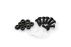 In geanodiseerd aluminium zwarte bubbels blister 6 schroeven M5 moeren