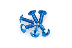 In geanodiseerd aluminium blauwe bubbels 6 schroeven M6x20 kop diameter 13,9mm