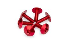 In geanodiseerd aluminium Rode Bubbles 6 Bouten M6x20 Kop diameter 16,8mm