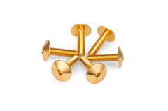 In geanodiseerd aluminium Gouden Bubbles 6 schroeven M5x15 kop diameter 13,9mm