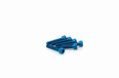 In Geanodiseerd Blauw Aluminium Blister 6 allen schroeven M5x25mm