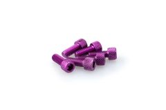 In lila eloxiertem Aluminium Blister 6 Schrauben Allen M6x15mm