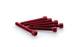 In geanodiseerd rood aluminium blister 6 allen schroeven M6x45mm