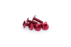 In geanodiseerd rood aluminium blister 6 verzonken schroeven M6x20mm