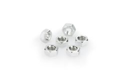 In geanodiseerd aluminium zilver blister 6 moer M6