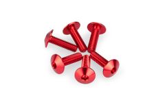 In geanodiseerd aluminium Rode Bubbles 6 Bouten M6x20 Kop diameter 13,9mm