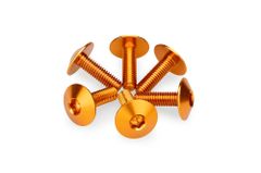 In geanodiseerd aluminium oranje bellen 6 schroeven M6x20 kop diameter 16,8mm
