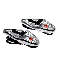 WATER DROP DECORATION WING TRANSPARENT - CHROME ORANGE BULB L 62mm - H 23mm 18mm PAIR