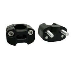 UNIVERSAL ÜBERGRÖSSE ALU DIAM 28,6mm - 22,2mm ACHSABSTAND 38mm EDELSTAHL SCHRAUBE M7 H40 x L55 l35 mm PAAR