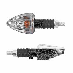 UNIVERSEL MINI-DREIECK MIT BA9S GLÜHBIRNE TRANSPARENT - CARBON L 83mm - H 37mm 28mm PAAR
