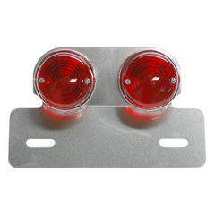 HALTERUNG FÜR NUMMERNSCHILD LICHT 50 MIT BOX - MOTORRAD ALU RUND ROT 1 STRANG SILBER L 171mm - H 30mm 105mm