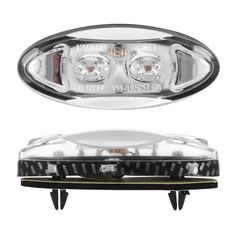 UNIVERSAL MINI OVAL 2 LEDS TRANSPARENT - CARBON L 60mm - H 25mm 15mm CE-ZULASSUNG PAAR