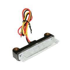 FEU UNIVERSEL A LEDS BARETTE TRANSPARENT - STOP 6 ROUGES HOMOLOGUE CE