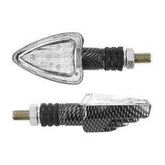 UNIVERSEL MINI-DREIECK 13 LEDS TRANSPARENT - CARBON L 78mm - H 37mm 28mm CE-ZERTIFIZIERT PAAR