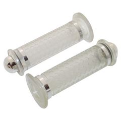 SCOOTER - 50 WITH TRANSPARENT DOME BOX - CHROME CLOSED END PAIR
