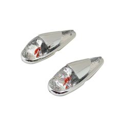 DECO GOUTTE EAU FENDER TRANSPARENT - CHROME AMPOULE ORANGE L 61mm - H 22mm 18mm PAIRE