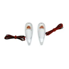 DECO WATER DROP FENDER TRANSPARENT - WHITE ORANGE BULB L 62mm - H 23mm 18mm PAIR
