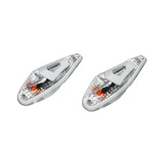 DECO WATER DROP WING TRANSPARENT - WHITE ORANGE BULB L 62mm - H 23mm 18mm PAIR