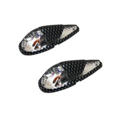 DECO GOUTTE EAU FENDER TRANSPARENT - CARBONE AMPOULE ORANGE L 62mm - H 23mm 18mm PAIRE