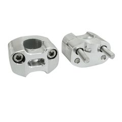 UNIVERSEL OVERSIZE ALU DIAM 28,6mm - 22,2mm ENTRAXE 38mm ARGENT VIS INOX M7 H40 x L55 l35 mm PAIRE