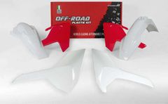 plasticset vintage wit/rood