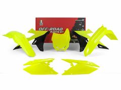 plasticset fluo geel/zwart