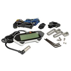 DIGITALE MULTIFUNCTIONS RACING WIT AANSLUITING OP BATTERIJ SNELHEID,AFSTAND RONDJE,BENZINE KNIPPERLICHTEN