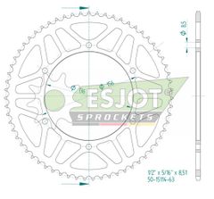 Cour 50 - 15114 63 53104K - 63 - Noir 63 dents