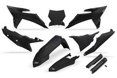 Full Plastics Kit met vorkbeschermers - Zwart