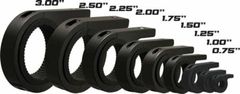 Befestigungssatz Rohr Ø 45 mm Verschraubungen M8 Alu schwarz