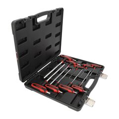 Set mit 9 Innensechskantschlüsseln mit Kugelkopf, T-Griff