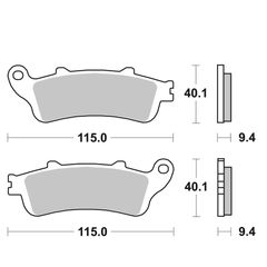 722LS Sinter métal fritté avant gauche/arrière (Spécial ABS selon modèle)