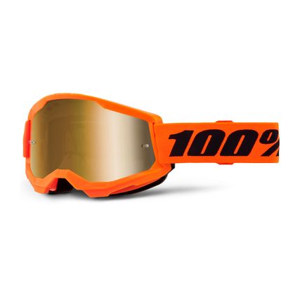 Gafas de motocross 100% STRATA 2 Orange Fluo -  Mirror Gold 2024 - Naranja