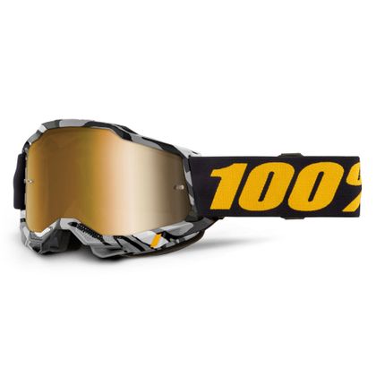 Gafas de motocross 100% ACCURI 2 Ambush -  Mirror True Gold 2024 - Negro / Amarillo