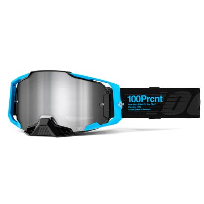 Gafas de motocross 100% ARMEGA Barely 2 -  Mirror Silver 2024 - Negro / Azul