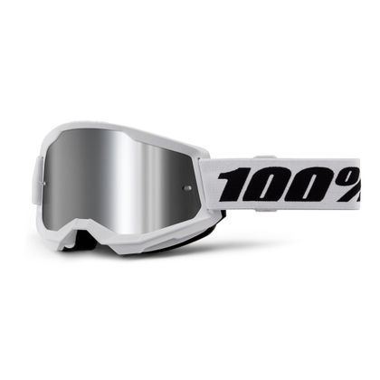 Masque cross 100% STRATA 2 Blanc -  Mirror Silver 2024 - Blanc