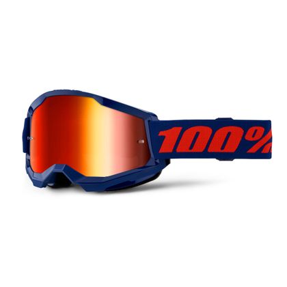 Gafas de motocross 100% STRATA 2 Navy -  Mirror Rouge 2024 - Azul / Rojo