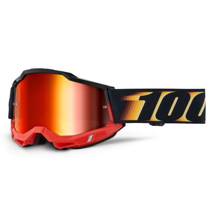 Gafas de motocross 100% ACCURI 2 Stamino 2 -  Mirror Rouge 2024 - Negro / Rojo
